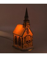 Christmas Ceramic Village Church 9&quot; Vintage Lights Up Works! - £11.00 GBP