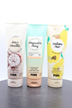 Victoria&#39;s Secret Pink Body Lotion 3 Piece Bundle! Magnolia Peony, Golden Pear.. - £17.51 GBP