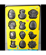 EASTER Decorate Cookie Pan Mold 12 Cavities 16&quot;x11&quot; EGG CHICK BUNNY FLOW... - $327.09 MXN