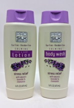 (LOT 2) P.Silk Body Lotion &amp; Body Wash Lavender &amp; Chamomile StressRelief 16 ozEa - £23.64 GBP
