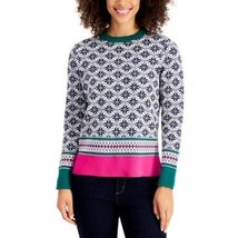 Charter Club Womens Petite PM Multicolor Printed Knit Sweater RETAG CO66 - £23.05 GBP