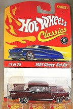 2004 Hot Wheels Classics Series 1 1/25 1957 CHEVY BEL AIR Purple Variant w/WW5Sp - £12.19 GBP