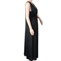 Witchy Black Slip Maxi Dress M Goth Nightgown Whimsigoth Intime of CA Vtg 60s - £64.59 GBP