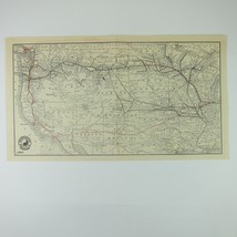 Northern Pacific Railroad System Map Yellowstone Park Line &amp; Time Tables Antique - £23.52 GBP