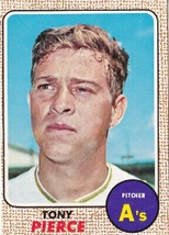 1968 Topps Tony Pierce, Oakland A&#39;s Athletics, Baseball Sports Card #38, Collect - £2.35 GBP