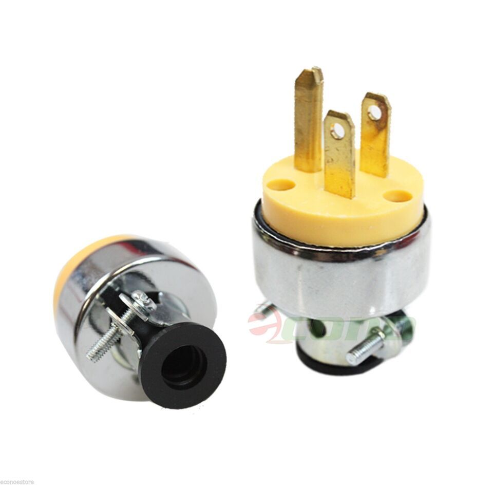 Lot of 2 Replacement 3-Prong Male Electrical Plug Heavy-Duty - $8.59