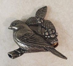 BIRDS AND BLOOMS Limited Edition 2002 Vintage Silvertone Pin Pinback - £15.11 GBP