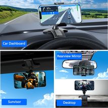 RIEMKSL Car Dashboard Phone Clip Holder, 360° Rotating Dash Steering Whe... - £14.33 GBP