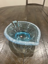 Vtg Italian Light Blue Glass Dish Handblown White Splatter Specks Sticker - €25,41 EUR