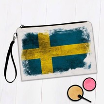 Sweden : Gift Makeup Bag Distressed Flag Vintage Swedish Expat Country - £9.42 GBP