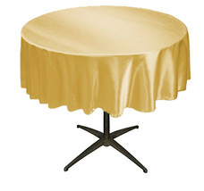Tektrum 52 inch Round Silky Satin Tablecloth - Wedding Party Banquet (Gold) - $18.91