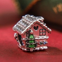 2019 Winter Collection 925 Sterling Silver Gingerbread House Charm With Enamel  - £14.30 GBP