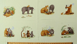 23&quot; X 44&quot; Bears Cubs You&#39;re All My Favorites Scenes Cotton Fabric Panel D785.27 - £18.00 GBP