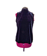 Charter Club Top Black Women Size Medium Mock Neck Sleeveless Velour - $35.34