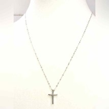 Sterling Silver Dainty Cross &amp; Chain NEW - £9.37 GBP
