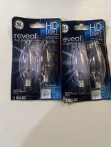 (2) GE  Reveal Decorative HD Light 2 Bulb’s PC:48714 60w Clear Finish - $227.78 MXN
