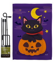 Halloween Kitty - Impressions Decorative Metal Garden Pole Flag Set GS137297-BO - £23.82 GBP