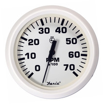 Faria Dress White 4&quot; Tachometer - 7000 RPM (Gas) (All Outboards) [33104] - £59.17 GBP