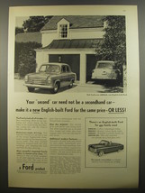 1954 Ford Anglia Car and Consul Convertible Car Ad - Your second car - £14.76 GBP