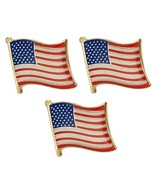 3 USA FLAG PINS 0.5&quot; Metal Lapel Pin United States America Hat Tie Tack ... - $186.26 MXN