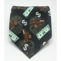 Men Dress Neck Tie Dollar Print Wall Street Theme 58&quot; long 3.75&quot; wide - £7.54 GBP
