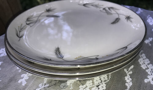 1950s Vintage 3 Plates Bread Dessert Silver Wheat Taylor Smith Taylor Taylorton Item image 9
