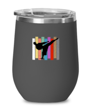 Wine Glass  Tumbler Stainless Steel Funny Karate Belt Colors Silhoutte  - £25.91 GBP