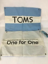 Tom’s Shoe Bags Set Of 2 Dust Covering Storage Blue White Brand Name Drawstring  - £10.83 GBP