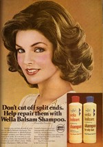1980 Wella Balsam Shampoo Priscilla Presley Sexy Vintage Print Ad 1980s - $7.41