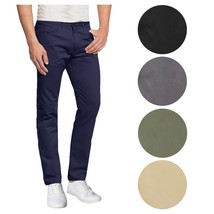 Mens Cotton Stretch Chino Pants 5-Pocket Washed Slim Fit Trouser Work Sc... - €19,21 EUR