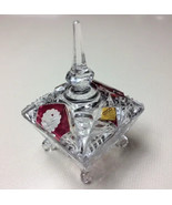 Hand Cut 24% Lead Crystal Ruby Red Covered Dish, - $28.04
