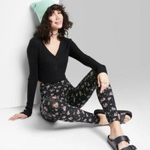 Women&#39;s High-Waisted Classic Leggings - Wild Fable Black Floral Size XS - $7.92