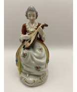 Victorian Lady with lute 6&quot; figurine occupied Japan - $19.80