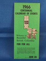 Vintage British Columbia 1966 Centennial Calendar of Events Travel Brochure - £22.59 GBP