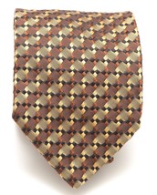 BRIONI Men&#39;s Silk Tie Necktie Brown Black Gold - £72.53 GBP