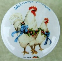 Cabinet Knobs Welcome Friends chicken rooster - £3.50 GBP