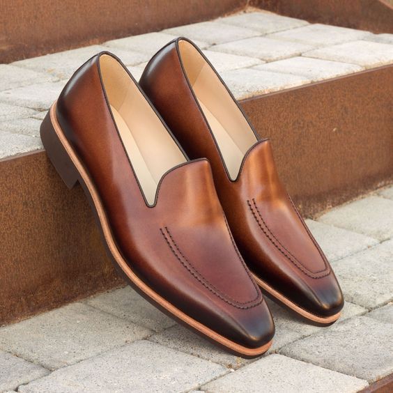 New Handmade men leather moccasin shoes, men leather brown shoes