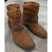 Bongo Baja Cowgirl Ankle Boots Women’s Size 7 Cognac Brown Medium Boots - $17.04