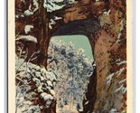 Winter Scene Natural Bridge Virginia VA UNP Linen Postcard T8 - $2.92