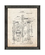 Traffic Signal Patent Print Old Look with Black Wood Frame - £19.83 GBP+