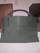 COACH Large Borough Bag SATCHEL Handbag Green Pebbled Leather 17x11 H1376-28129 - £225.04 GBP