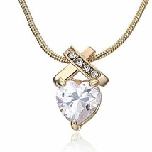 Crystals From Swarovski 6CTW Infinity Heart Necklace 14K Gold Overlay 18... - £35.56 GBP