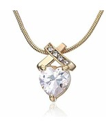 Crystals From Swarovski 6CTW Infinity Heart Necklace 14K Gold Overlay 18... - £34.99 GBP