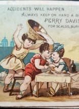 Antique Victorian Trade Card YOUNG GIRL SPILLS CHOWDER ON CUTE COUPLE Bu... - $6.30