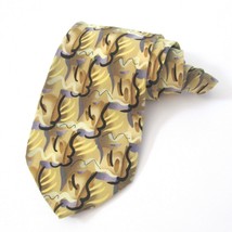 Jerry Garcia Men&#39;s Silk Tie Scold Collection Fourteen Yellow &amp; Black Necktie - $19.77