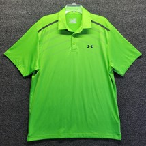 Under Armour Green Geometric Stripe Polo Shirt Men&#39;s Sz XL Golf Casual - $18.26