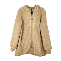 1 Madison Womens Soft Lining Attached Hood Fuzzy Jacket Size Large, Latte/Khaki - £46.94 GBP