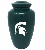 MSU Spartans Team Adult Sports Funeral Cremation Urn For Ashes Green Color - £207.56 GBP