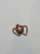 Vintage Dual Heart/Rose Gold Tone Pendant, 1&#39;&#39; - £7.55 GBP