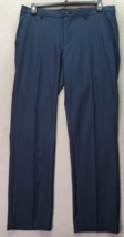 Greg Norman Jordan Pants Men&#39;s Size 36 Navy Polyester Flat Front Slash P... - $23.99